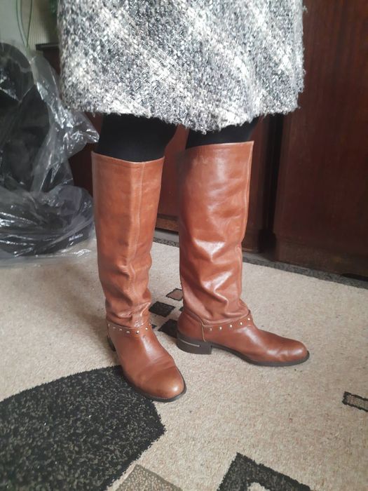 Продам кожаные сапоги трубы казаки