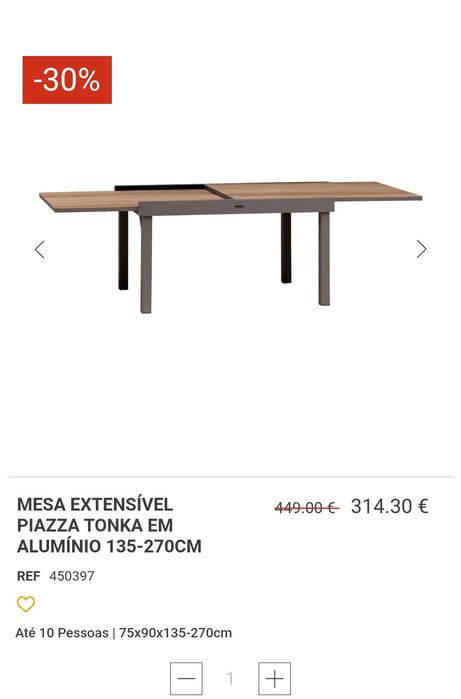 Mesa de jardim extensível em alumínio