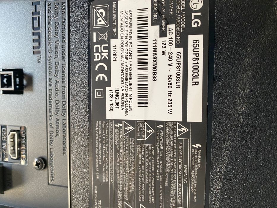 Sprzedam Uszkodzony telewizor 65 UP81003LR
