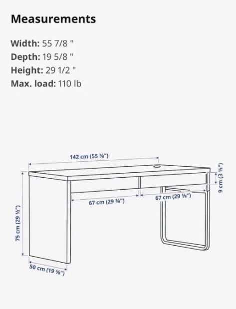 Secretária Ikea MICKE - 142x50 cm