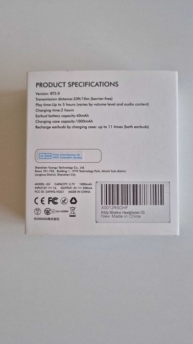 Auriculares Sem Fios Arbily G5 Bluetooth 5.0 (Novos / Selados)