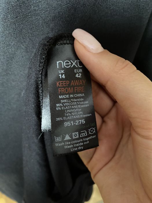 Sukienka długa czarna elegancka wiskoza maxi 38 M L Next