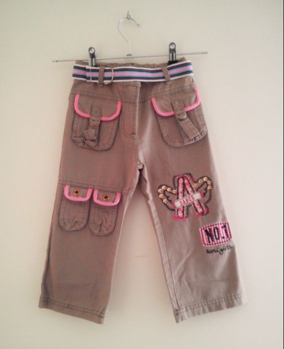 Girls' beige and pink trousers, size 3 years, NEW