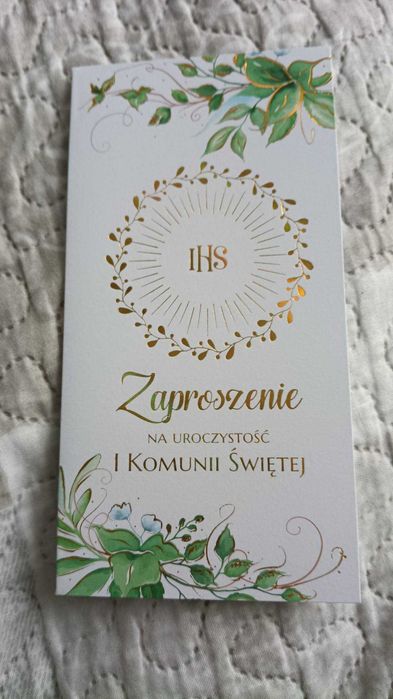 zaproszenia na komunię 9 sztuk