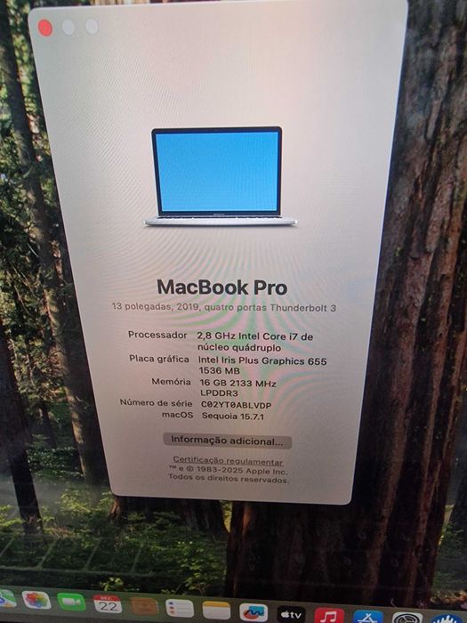 MacBook Pro TOUCH BAR 2019 i7 16gb ram com varios programas.