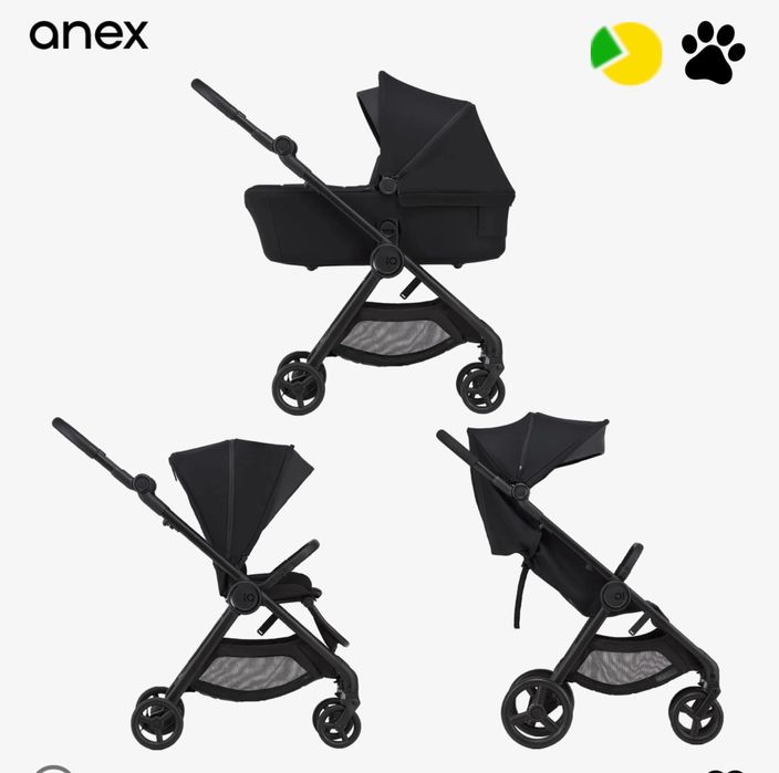 Kоляска Anex IQ Basic 3 в 1 - люлька, прогулянка, баггі