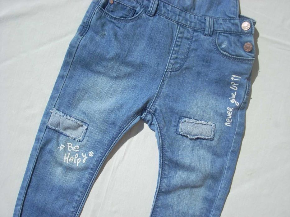Zara Baby Girl Ogrodniczki jeansowe 12 18 msc 86 cm