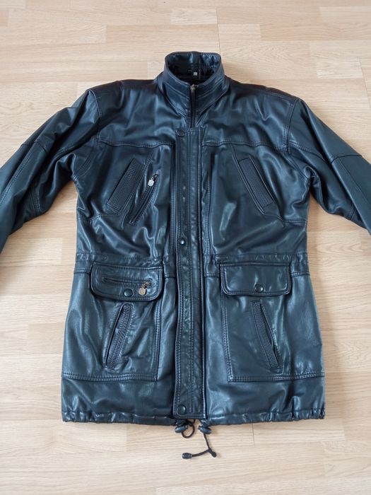 Męska kurtka płaszcz skórzany