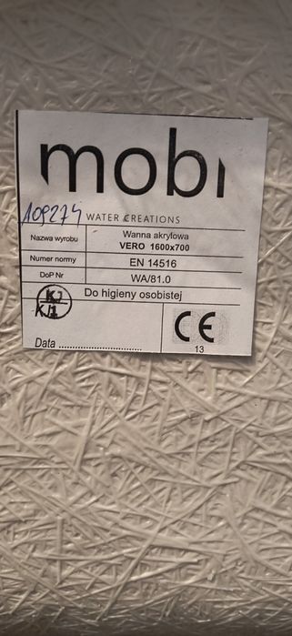 Wanna akrylowa Mobi Vero 160x70
