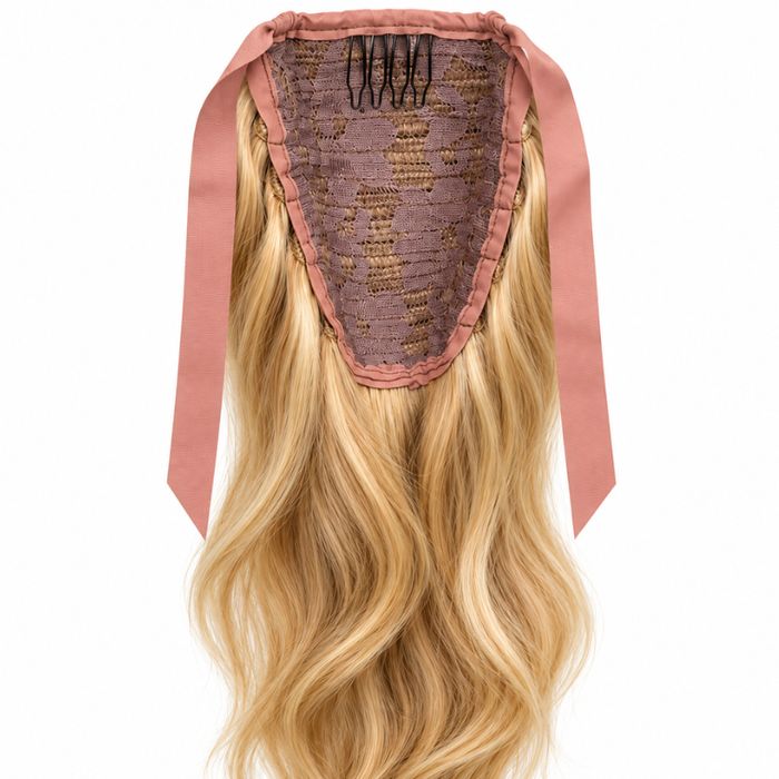 Kitka Kucyk Doczepiany Blond Falowany 50 cm Wstążka Grzebyk 100g