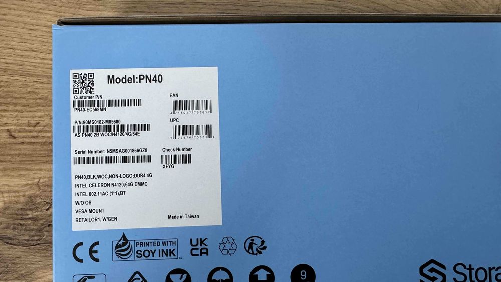 Asus PN40 OneXafe Solo 300 , Intel N4120, 4GB RAM, 64gb EMMS