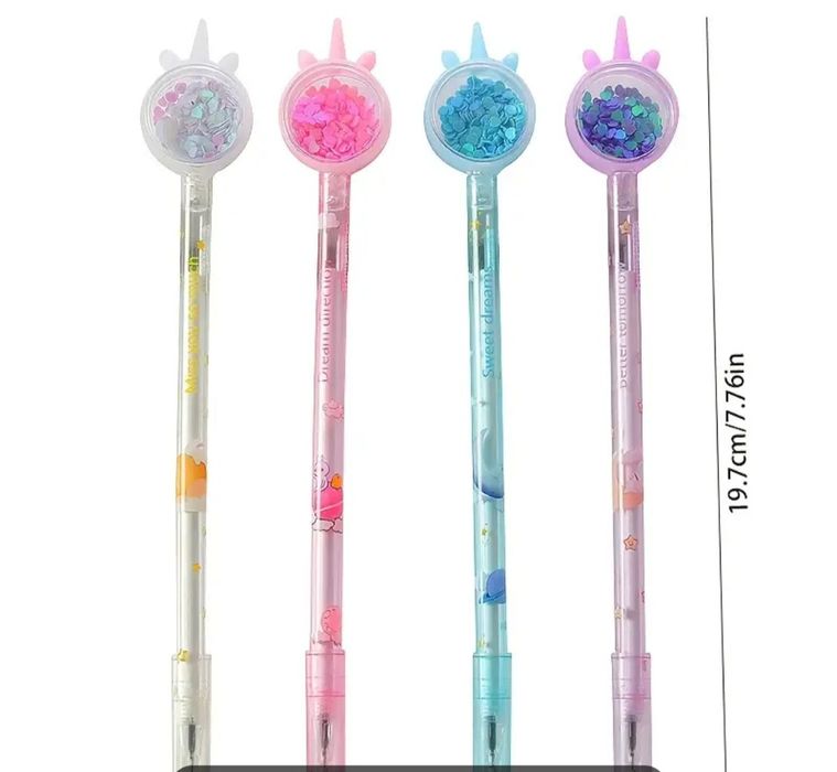 Canetas de gel com unicornio