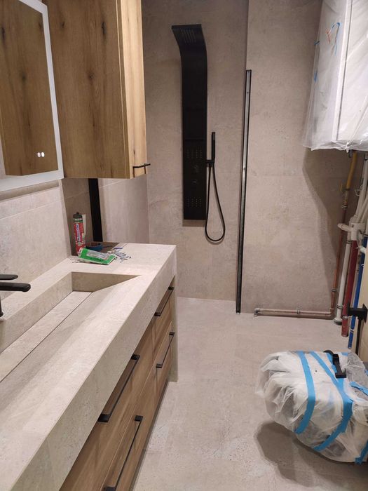 Umywalka z płytek / gresowa na wymiar | Łazienki kompleksowo