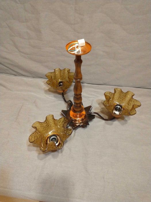 Lampa wisząca żyrandol vintage PRL UNIKAT