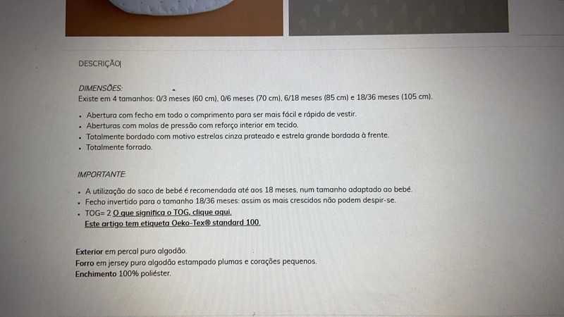 Saco cama Vertbaudet para bebé dos 0 aos 6 meses