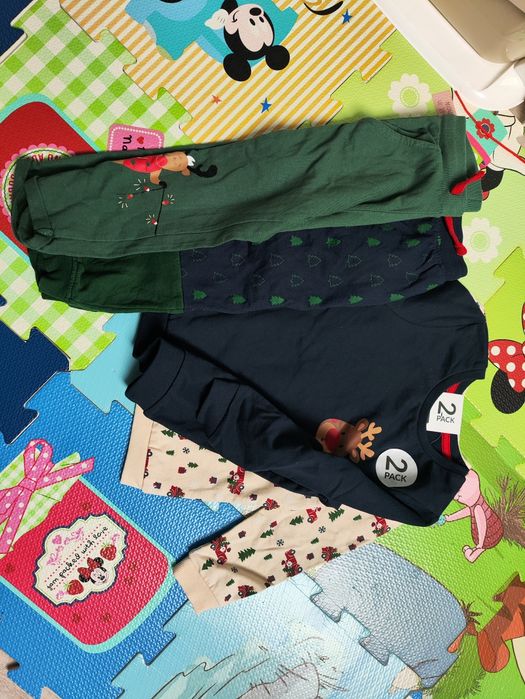 Zestaw świąteczny 98 2bluzy nowe 2spodnie