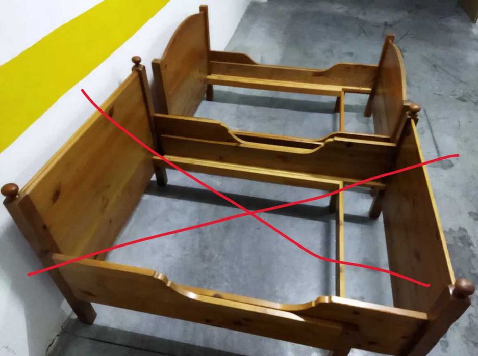 Cama Extensívei em Pinho com Estrado De Madeira e Colchão Lusocolchão