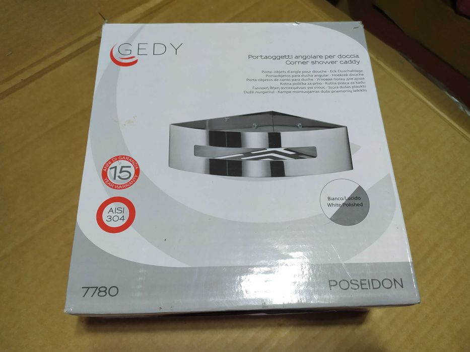 Gedy Poseidon koszyk prysznicowy Narożny , Chromowany  Nowy  Polecam