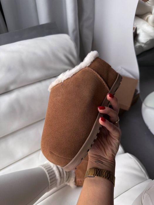 р36-41 Жіночі уггі Ugg Pumped Slide Beige Chestnut Black