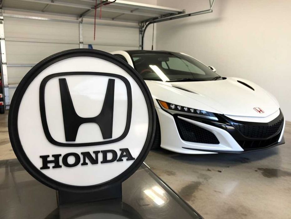 Lightbox luminaria decorativa Honda com caixa preta