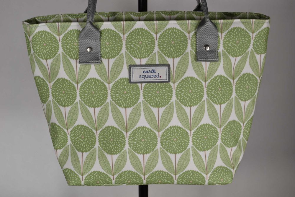 EARTH SQUARED Green Flower Nowa Torebka Damska Tote Bawełna Eco Bag