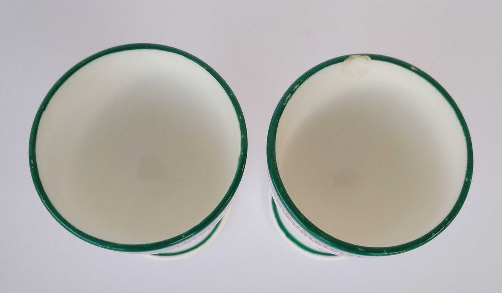 Raro antigo par de oveiros António Bernardo Ferreira séc. XIX/XX