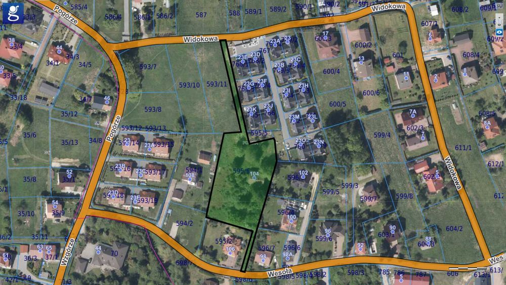 Działka budowlana 3615 m² – pełne media, MPZP, Libertów blisko Krakowa