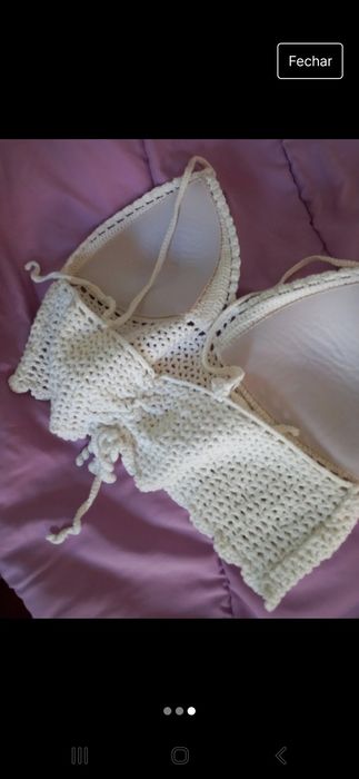 Top em crochet branco