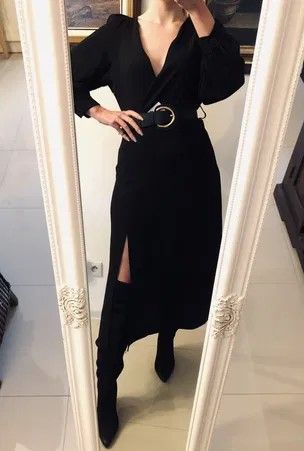 ZARA Zjawiskowa SUKIENKA z podkreślonymi ramionami XS S M L XL