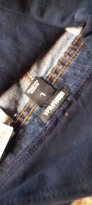 Granatowe damskie spodnie jeansowe ciążowe