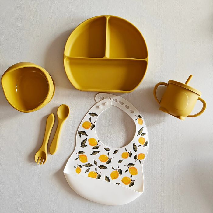 Набір дитячого силіконового посуду з принтом