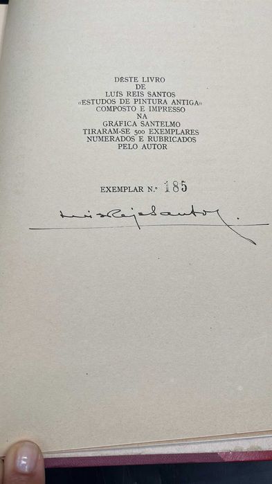 Estudos de Pintura Antiga - 1943 – Luís Reis Santos – Numerado e Rubricado. Primeira Edição
