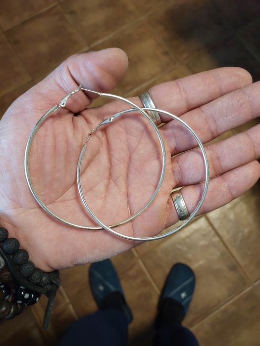 Argolas brinco em prata grandes