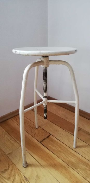 taboret obrotowy szpitalny metalowy prl vintage