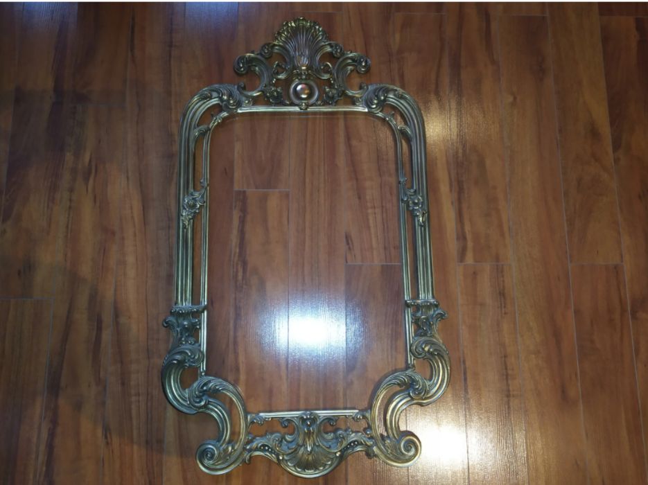 Stara Antyczna Solidna Rama Lustro Mosiężna Unikat Okazja