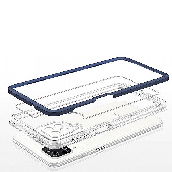 Clear 3in1 etui do Samsung Galaxy A12/5G żelowy pokrowiec z ramką nieb