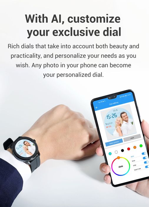 Smart watch Relógio inteligente tela redonda.