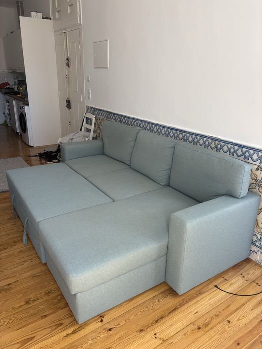 Sofa- cama  cor turquesa