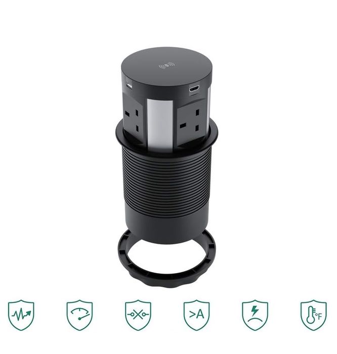 Gniazdo Meblowe Wysuwane Sewingvr HDMI RJ45 USB Indukcja 3250W Czarny