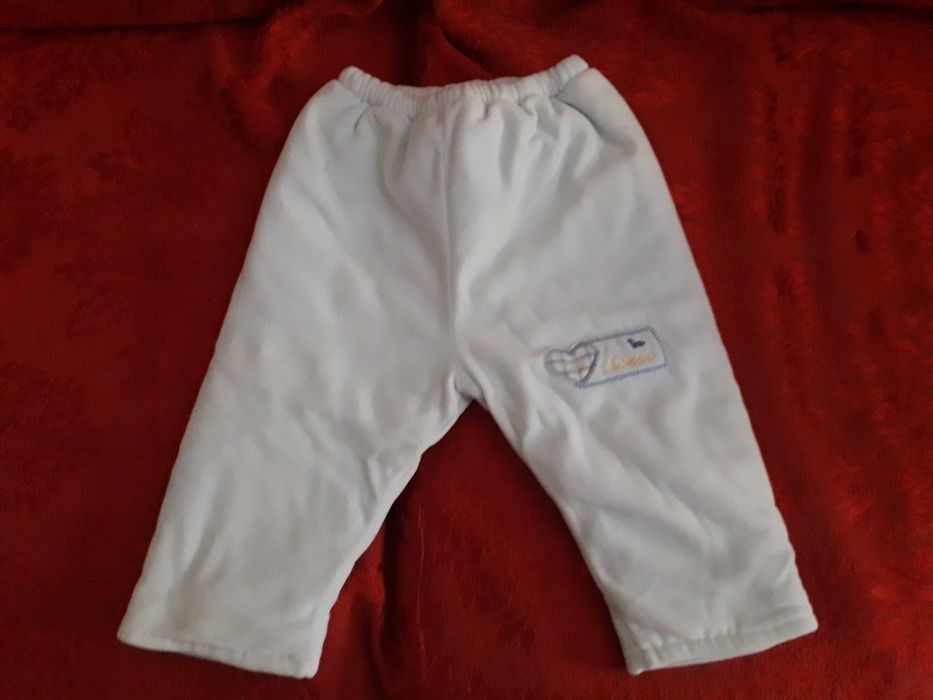 Conjunto casaco mais calças azul bebé 12 meses