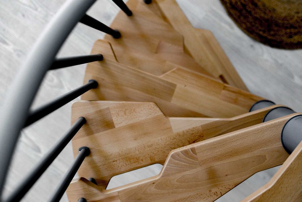 Schody spiralne, kacze METALLICA Smart/ 130 x 78 /Czarne/ BUK