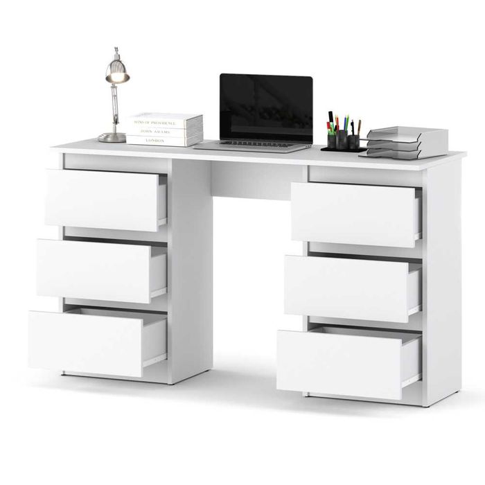 Biurko Nowoczesne Szkolne Ofi 120cm Biurowe Komputerowe 6 Szuflad