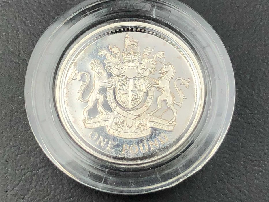 Inglaterra 2003 - Estojo Prata Proof 1 Libra - Brasão Real