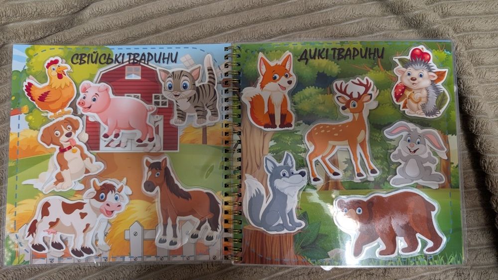 Книжка, ігри на липучках для малюків