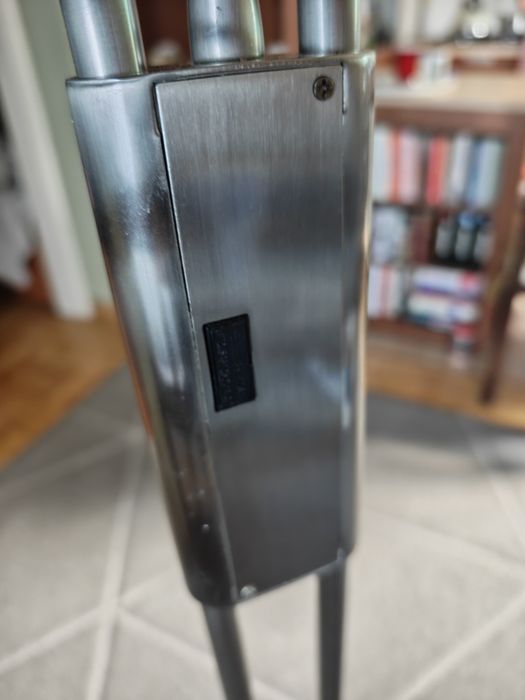 Lampa stojąca podłogowa chrom satyna, z lampką do czytania