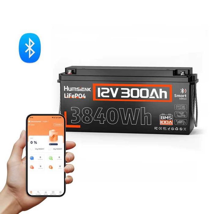 Акумулятор Humsienk 300Ah 12V LiFePO4 3840Wh с Bluetooth