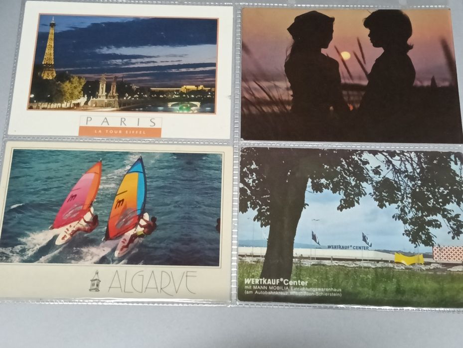 Lote de 8 postais,uma mica incluída