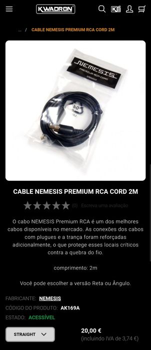 Cabo RCA  TATTOO / PMU dermografo