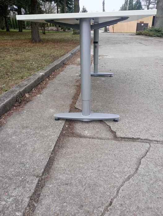 Biurko 160x80 biurka stoły białe KINNARPS regulowana h manualnie