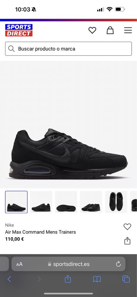 Nike air max command triple black clearance